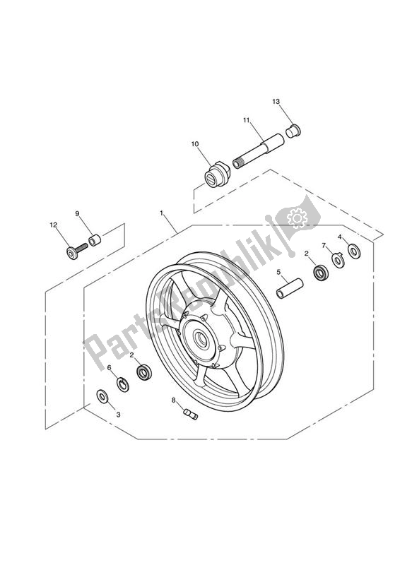 All parts for the Front Wheel 281466-f2 / 279279-f4 > of the Triumph America Carburettor 790 2002 - 2007